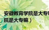 安徽教育学院是大专嘛还是大专（安徽教育学院是大专嘛）