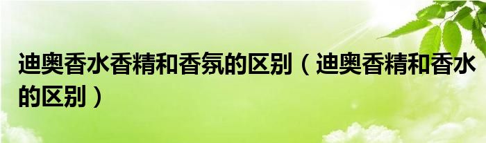 迪奥香水香精和香氛的区别（迪奥香精和香水的区别）