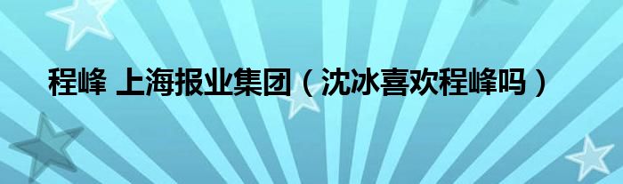 程峰 上海报业集团（沈冰喜欢程峰吗）