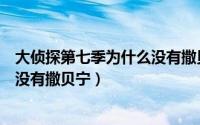 大侦探第七季为什么没有撒贝宁参加（大侦探第七季为什么没有撒贝宁）