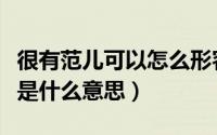 很有范儿可以怎么形容（说一个女的很有范儿是什么意思）