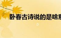卧春古诗说的是啥意思?（卧春啥意思）