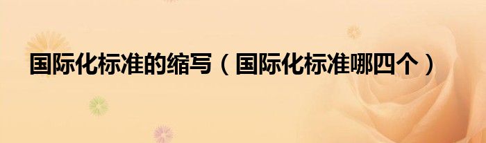 国际化标准的缩写（国际化标准哪四个）