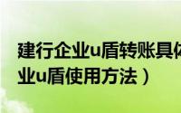 建行企业u盾转账具体操作流程（建设银行企业u盾使用方法）