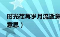 时光荏苒岁月流逝意思（时光荏苒,岁月倥偬意思）