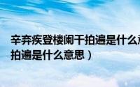 辛弃疾登楼阑干拍遍是什么意思如何断句（辛弃疾登楼阑干拍遍是什么意思）
