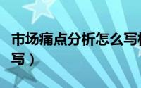 市场痛点分析怎么写模板（市场痛点分析怎么写）