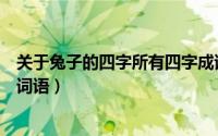关于兔子的四字所有四字成语（关于兔子的四字成语要四字词语）
