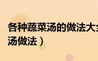 各种蔬菜汤的做法大全家常窍门（好喝的蔬菜汤做法）