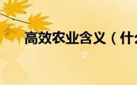 高效农业含义（什么是高效农业种植）