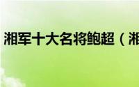 湘军十大名将鲍超（湘军第一悍将鲍超结局）