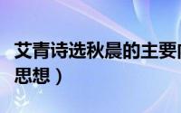 艾青诗选秋晨的主要内容（秋晨艾青诗选主题思想）