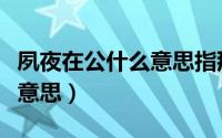 夙夜在公什么意思指那个生肖（夙夜在公什么意思）