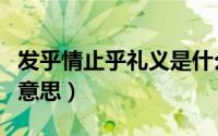 发乎情止乎礼义是什么意思（发乎情止乎礼的意思）