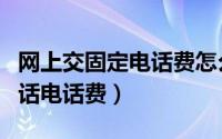 网上交固定电话费怎么交（怎么在网上缴纳固话电话费）