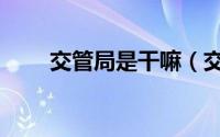 交管局是干嘛（交管局是做什么的）