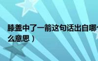 膝盖中了一箭这句话出自哪个游戏（膝盖中了一箭到底是什么意思）