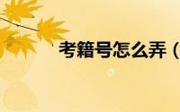 考籍号怎么弄（考籍号怎么填）