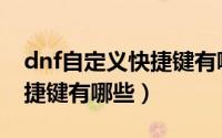 dnf自定义快捷键有哪些东西（dnf自定义快捷键有哪些）