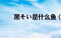 黑そい是什么鱼（黑鲉鱼是什么鱼）