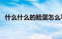 什么什么的脸蛋怎么写（什么什么的脸蛋）
