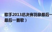 歌手2013总决赛羽泉最后一首歌曲（歌手2013总决赛羽泉最后一首歌）