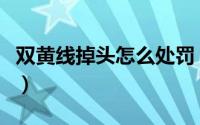 双黄线掉头怎么处罚（压双黄线怎么防止拍照）