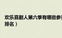 欢乐喜剧人第六季有哪些参赛人员（欢乐喜剧人第六季得分排名）