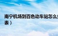南宁机场到百色动车站怎么坐车（南宁机场大巴到百色时刻表）