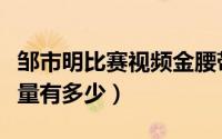 邹市明比赛视频金腰带（邹市明的金腰带含金量有多少）