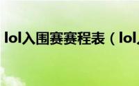 lol入围赛赛程表（lol入围赛2022晋级规则）