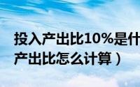 投入产出比10%是什么意思（10月08日投入产出比怎么计算）