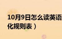 10月9日怎么读英语（10月09日英语发音浊化规则表）