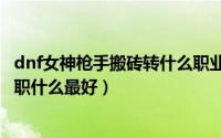 dnf女神枪手搬砖转什么职业好（10月08日DNF女神枪手转职什么最好）
