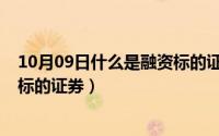 10月09日什么是融资标的证券交易（10月09日什么是融资标的证券）