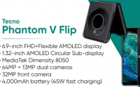 Tecno Phantom V Flip是该品牌推出的最新可折叠手机