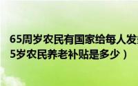 65周岁农民有国家给每人发多少养老金（10月09日中央对65岁农民养老补贴是多少）