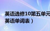英语选修10第五单元单词（10月10日必修五英语单词表）