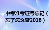 中考准考证号忘记（10月10日中考准考证号忘了怎么查2018）