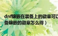 dnf镶嵌在装备上的徽章可以取下来吗（10月08日地下城装备镶嵌的徽章怎么得）