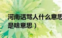 河南话骂人什么意思（10月08日河南话sao是啥意思）