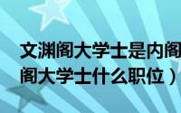 文渊阁大学士是内阁长官吗（10月13日文渊阁大学士什么职位）