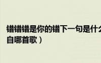 错错错是你的错下一句是什么（10月08日错错错是你的错出自哪首歌）