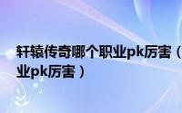 轩辕传奇哪个职业pk厉害（10月08日轩辕传奇手游什么职业pk厉害）