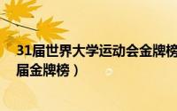 31届世界大学运动会金牌榜（10月14日世界军人运动会历届金牌榜）