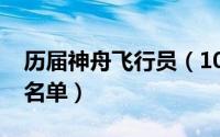 历届神舟飞行员（10月08日神舟历代飞行员名单）