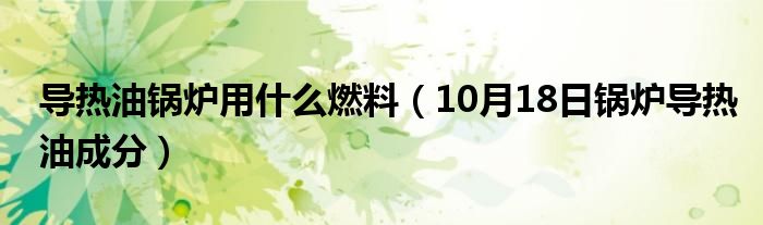 导热油锅炉用什么燃料（10月18日锅炉导热油成分）