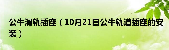 公牛滑轨插座（10月21日公牛轨道插座的安装）