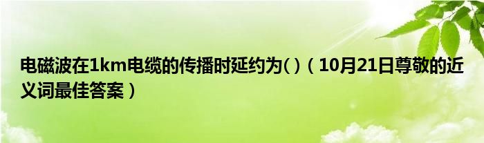 电磁波在1km电缆的传播时延约为( )（10月21日尊敬的近义词最佳答案）