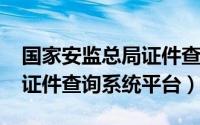 国家安监总局证件查（10月21日国家安监局证件查询系统平台）